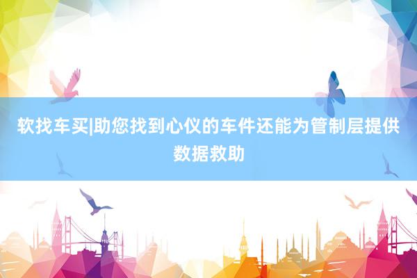软找车买|助您找到心仪的车件还能为管制层提供数据救助