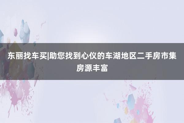 东丽找车买|助您找到心仪的车湖地区二手房市集房源丰富